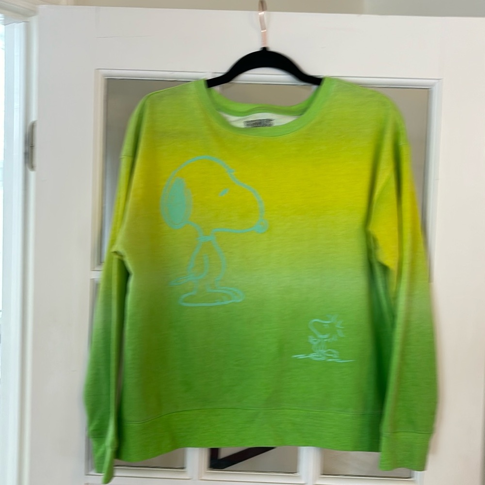 Peanuts snoopy green gradient sweatshirt XL